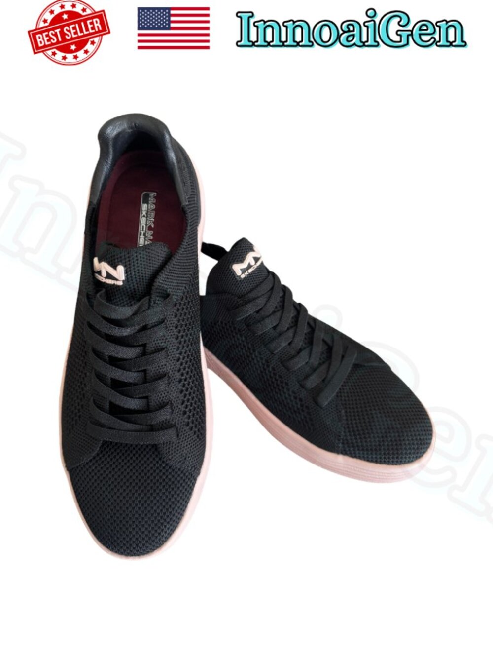 Skechers Mark Nason Alpha Cup-Corkey Black Knit Sneakers Size 8.5 New In Box